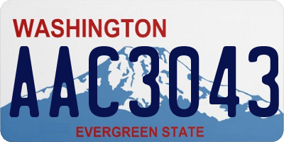 WA license plate AAC3043