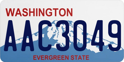 WA license plate AAC3049