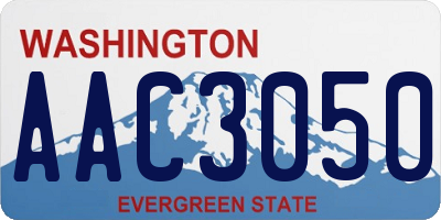 WA license plate AAC3050