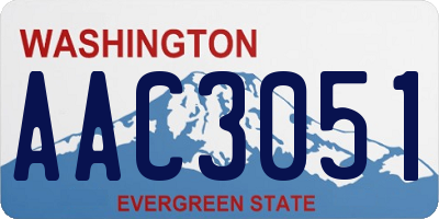 WA license plate AAC3051