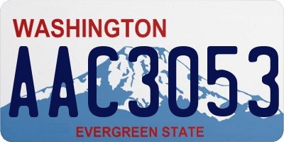 WA license plate AAC3053