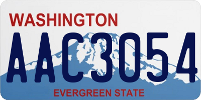 WA license plate AAC3054