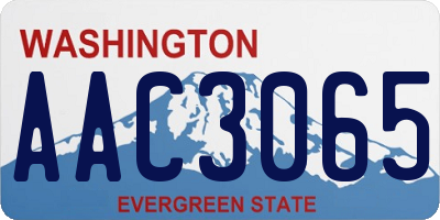 WA license plate AAC3065
