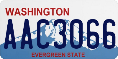 WA license plate AAC3066