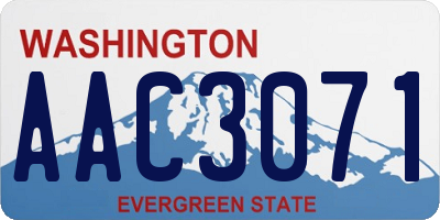 WA license plate AAC3071