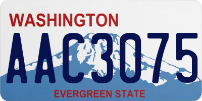 WA license plate AAC3075