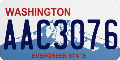 WA license plate AAC3076