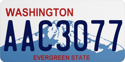 WA license plate AAC3077