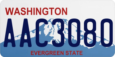 WA license plate AAC3080