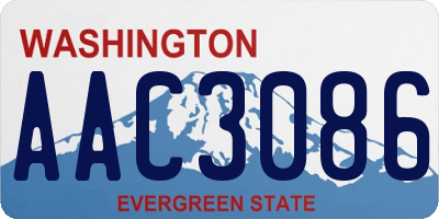 WA license plate AAC3086