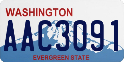 WA license plate AAC3091