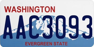 WA license plate AAC3093