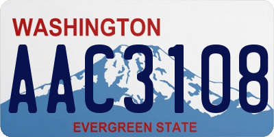 WA license plate AAC3108