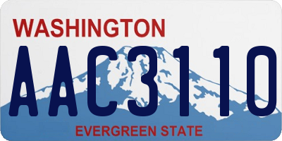 WA license plate AAC3110