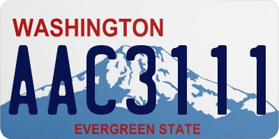 WA license plate AAC3111