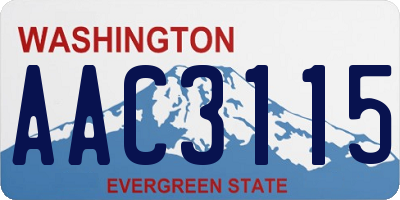 WA license plate AAC3115