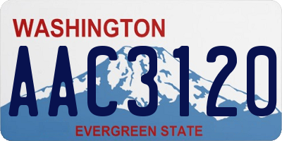 WA license plate AAC3120