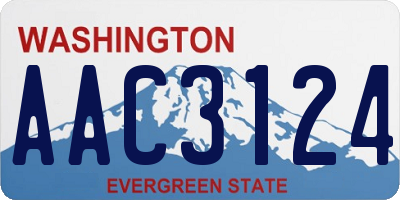 WA license plate AAC3124