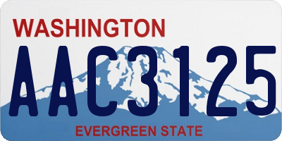 WA license plate AAC3125