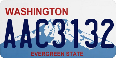 WA license plate AAC3132