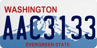 WA license plate AAC3133