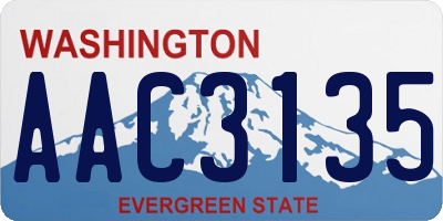 WA license plate AAC3135