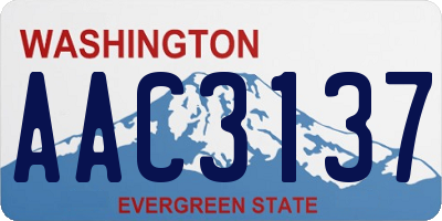 WA license plate AAC3137