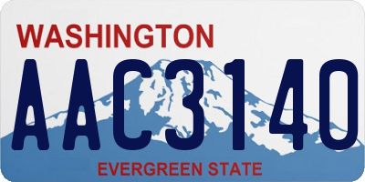 WA license plate AAC3140