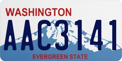 WA license plate AAC3141