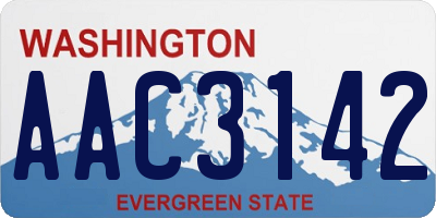 WA license plate AAC3142