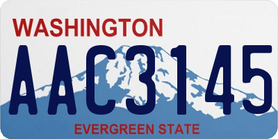 WA license plate AAC3145
