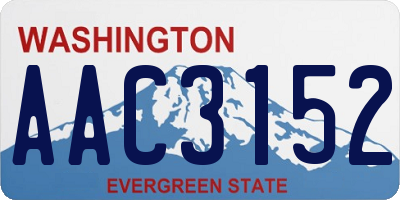 WA license plate AAC3152