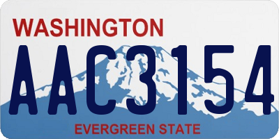 WA license plate AAC3154