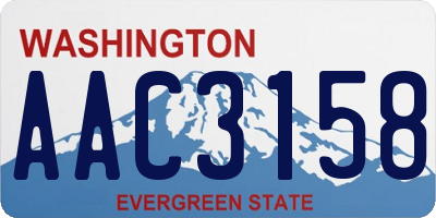 WA license plate AAC3158
