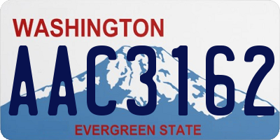 WA license plate AAC3162