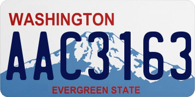 WA license plate AAC3163