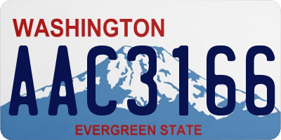 WA license plate AAC3166
