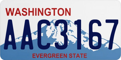 WA license plate AAC3167