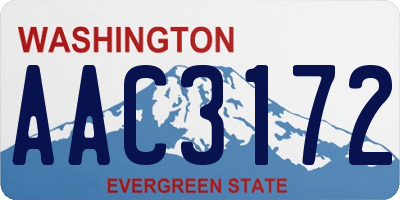 WA license plate AAC3172