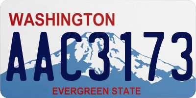 WA license plate AAC3173