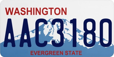WA license plate AAC3180