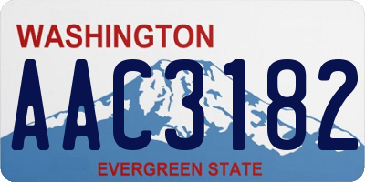 WA license plate AAC3182