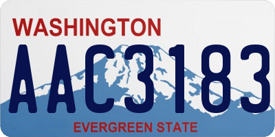 WA license plate AAC3183