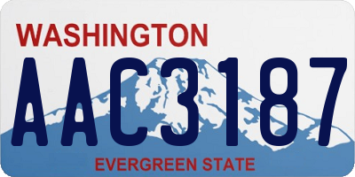 WA license plate AAC3187