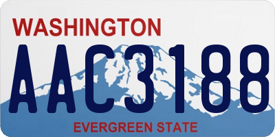 WA license plate AAC3188