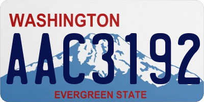 WA license plate AAC3192