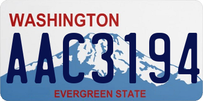 WA license plate AAC3194