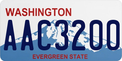 WA license plate AAC3200