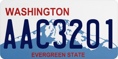 WA license plate AAC3201