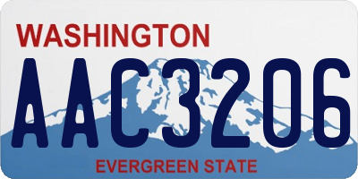 WA license plate AAC3206